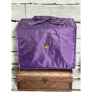 Joy Mangano JM 2 Pc. New York Better Beauty Toiletry Cosmetic Case Travel Purple